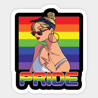 Pride Month Rainbow Lesbian Chola Sticker